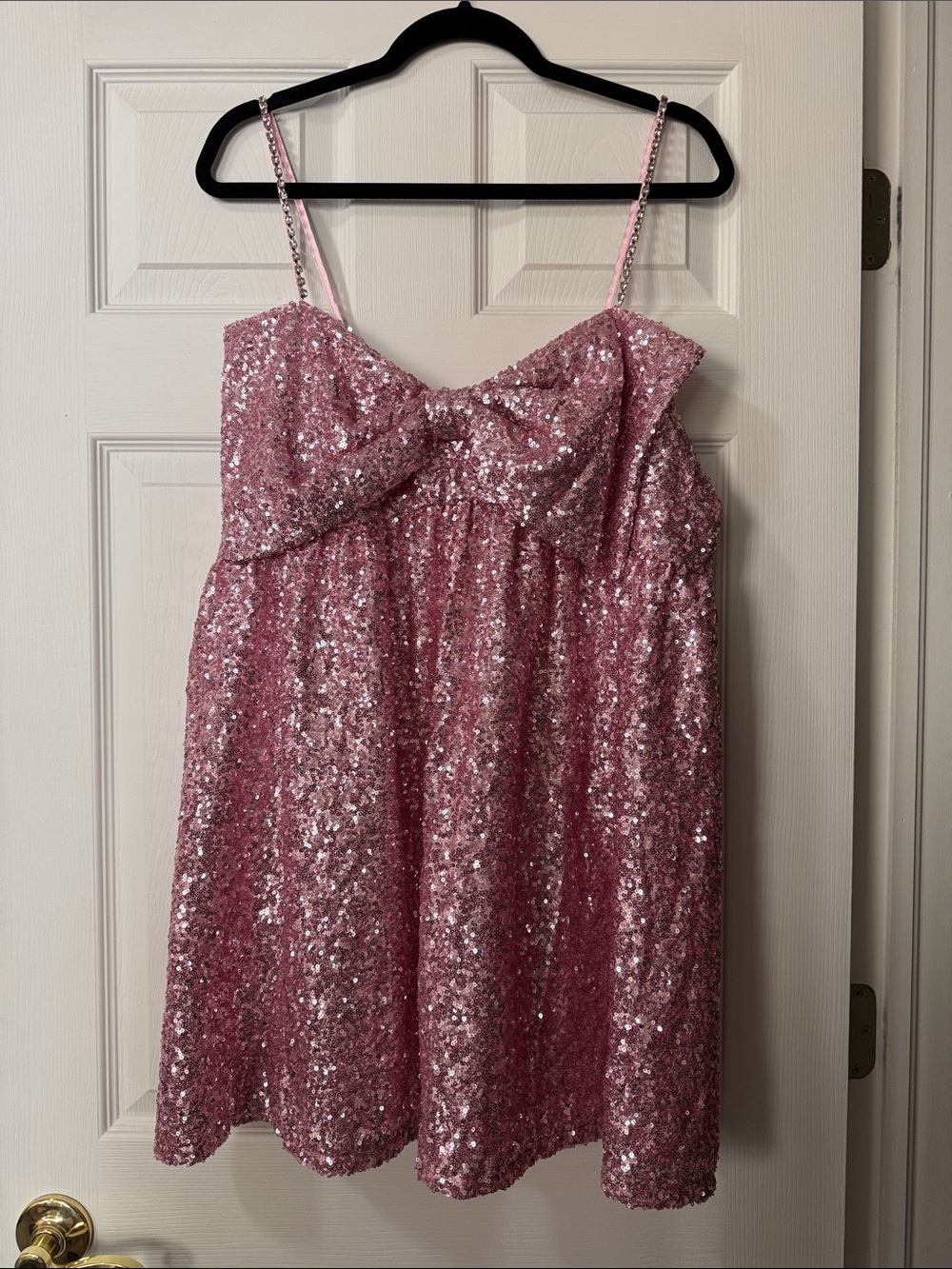 Arula Pink Sequin Party Dress with Bow